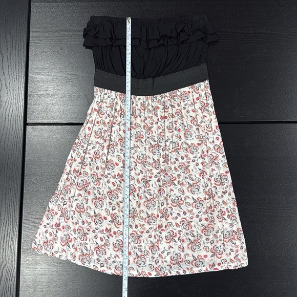 PZ Apparel Strapless Ruffle Top Floral Print Lightweight Cotton Mini Dress - L - Picture 11 of 11